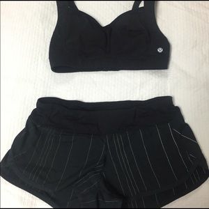 Lululemon sports bra and shorts set